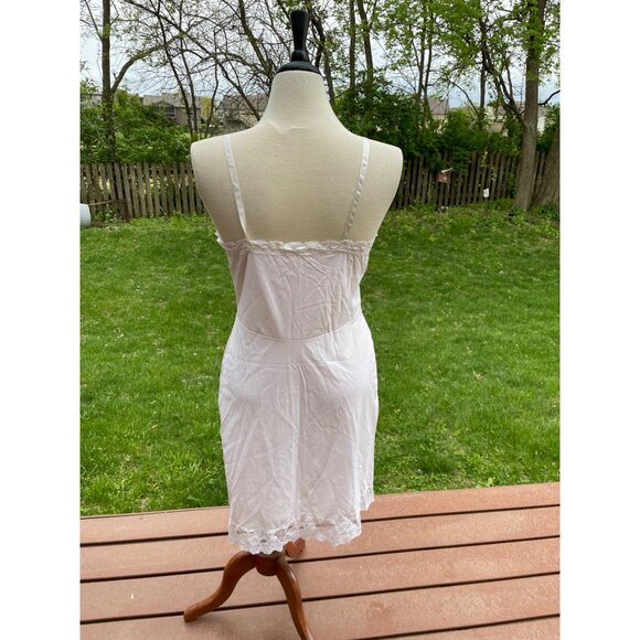 Vintage Shadowline White Lace & Nylon Full Slip Size 38 - Picture 4 of 7